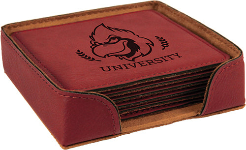 Rose Square Leatherette 6-Coaster Set [CTSTJSQ-411]