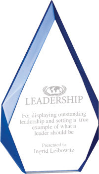 Flame Series Clear Acrylic Award with Blue Accented Bevels [AT749-8]