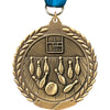Bowling 1.75 inch Wreath Framed Diecast Medal [M201-BW]