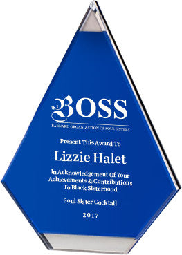 Flame Series Blue Acrylic with Silver Mirror Accents [AT708-7]