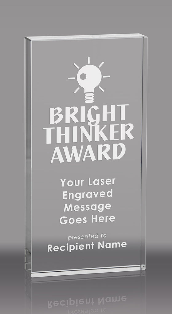 3/4 inch Thick Crystal Vertical Blocks - Engraved