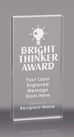3/4 inch Thick Crystal Vertical Block Award - 3x6 inch [CHJ3675-L-X]