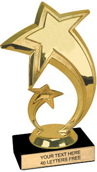 Double Shooting Star figure on Black Marble Base Trophy [TDS-B]
