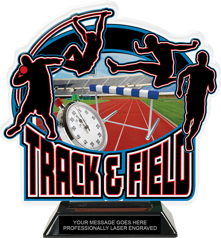 Track & Field Male Colorix Acrylic Trophy- 8.25 inch [TACR8-TKFLD-M-Q]