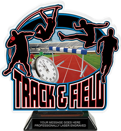 Track & Field Male Colorix Acrylic Trophy- 8.25 inch [TACR8-TKFLD-M-Q]