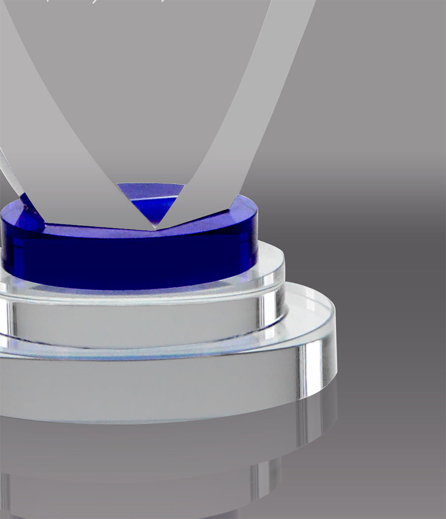 Parabola Crystal with Blue Accent- 9 inch [CM582-9]