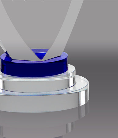 Parabola Crystal with Blue Accent- 9 inch [CM582-9]