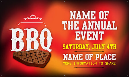 Barbecue Vinyl Banner- Steak [VB-BBCUE-STK]