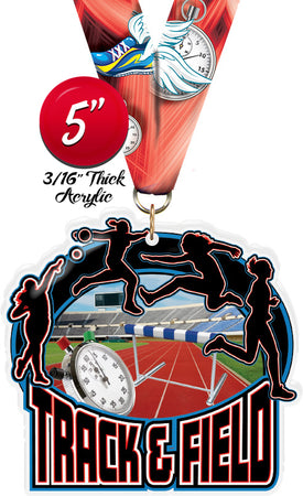 Track & Field Female Colorix-M Acrylic Medal [MACR5-TKFLD-F-Q]