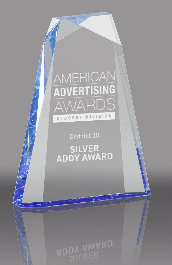 Faceted Acrylic Wedge - Blue 6 inch [ARFW-6-BLU]