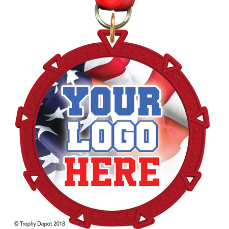 2.5" Red Starforce Custom Insert Medal - TD Exclusive! [MX36STR-RED]