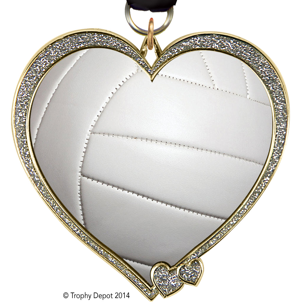 Heart Insert Medal- Silver Glitter [MHRT2-SLV]