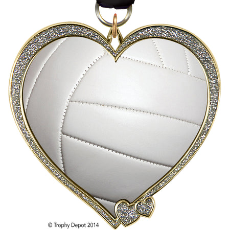 Heart Insert Medal- Silver Glitter [MHRT2-SLV]