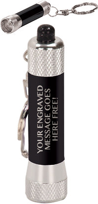 Single LED Flashlight Keychain- Black [FLSHLT121BLK]