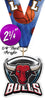 Bulls Mascot Shield Colorix Acrylic Medal [MACR275-MSCT-BULL-Q]