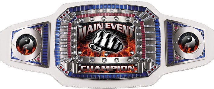 Main Event Champion Award Belt- White & Silver [CAB-52-WHT-MNEV]