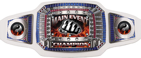 Main Event Champion Award Belt- White & Silver [CAB-52-WHT-MNEV]