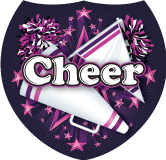 Cheer Megaphone & Pennant Shield Insert [SH-3740]