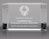 Optical Crystal Beveled Desk Block Award - 3x5 inch [CRB760]