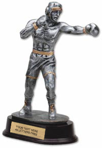 Boxer Pewter Finish Resin Trophy [SGR01B]