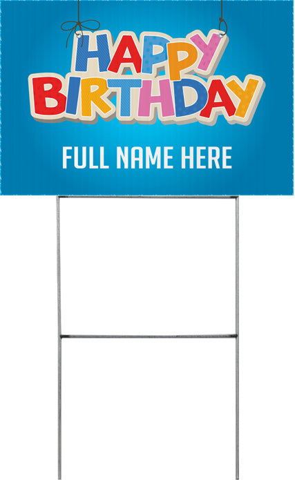 Birthday Yard Sign - 18 x 12 inch [YS1812-BDAY-STRN]