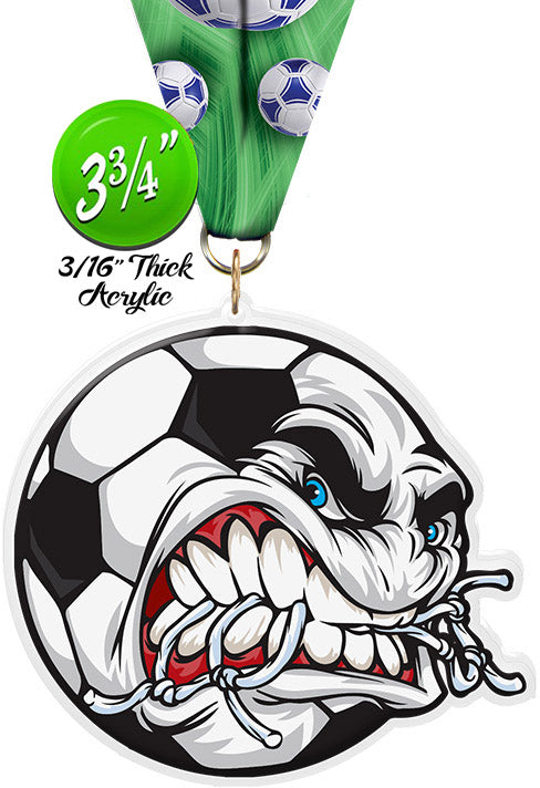 Soccer Krunch Colorix-M Acrylic Medal [MACR375-KRCH-SC-Q]