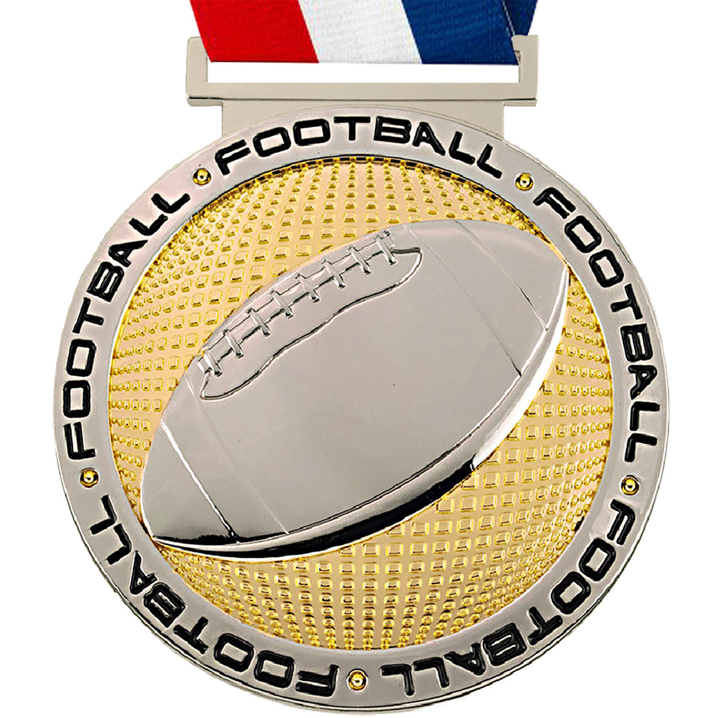 3.25" Football Dual Plated Diecast Medal [MSDP3-FB]