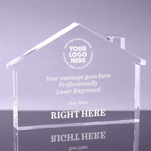 1 inch Thick Acrylic Single Gable Real Estate/Home Award - 4 x 5.625 i ...