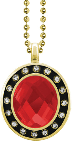 Ruby Gem Gold Charm [CSOV-16STN-STN-RED-G]