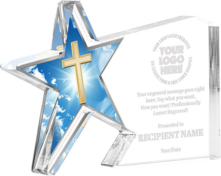 Religion Galaxy Star Acrylic Award- 5.5x7.75 inch [ATDSTR-RL-5-Q]