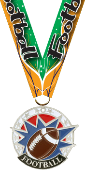 Football USA Sport Medal- Silver [M2USA-FB-S]