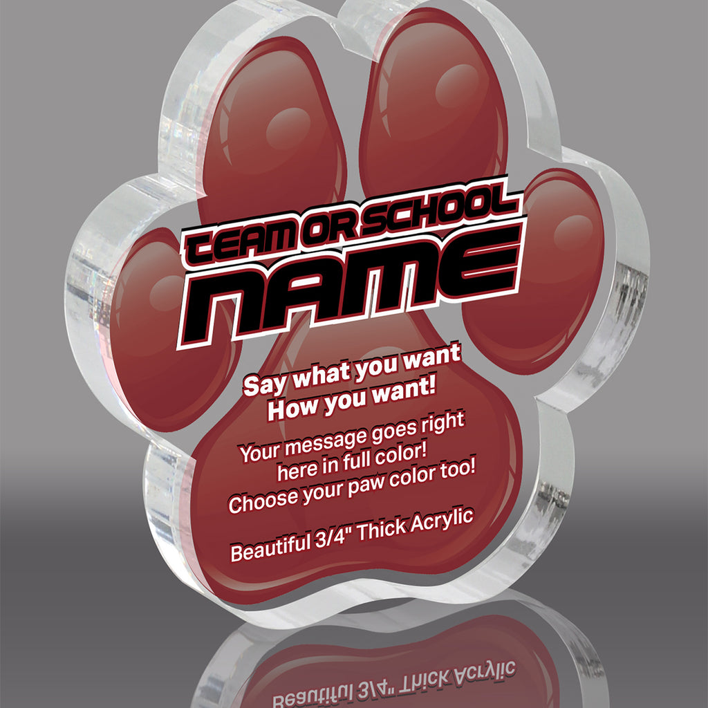 3/4 inch Maroon Acrylic ColorPaws