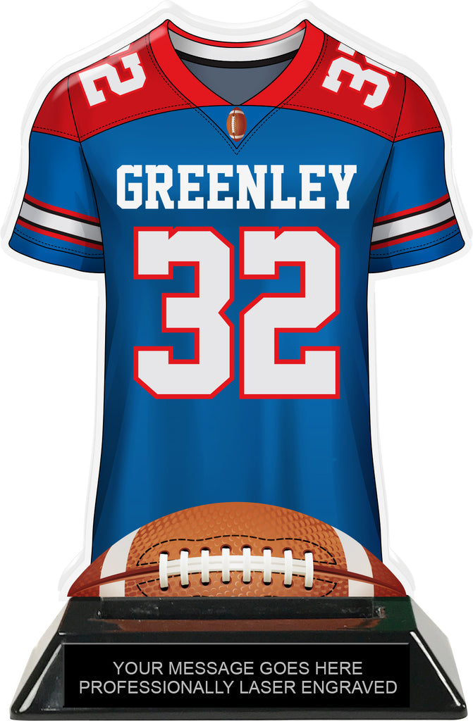Football Jersey Colorix-T Acrylic Trophy- Red White & Blue [TACR7-JSY-FB-RWB-Q]