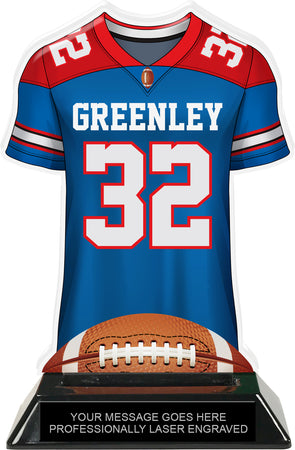 Football Jersey Colorix-T Acrylic Trophy- Red White & Blue [TACR7-JSY-FB-RWB-Q]