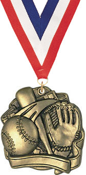 Softball Sculpted 3D Medal [M25G-SB]