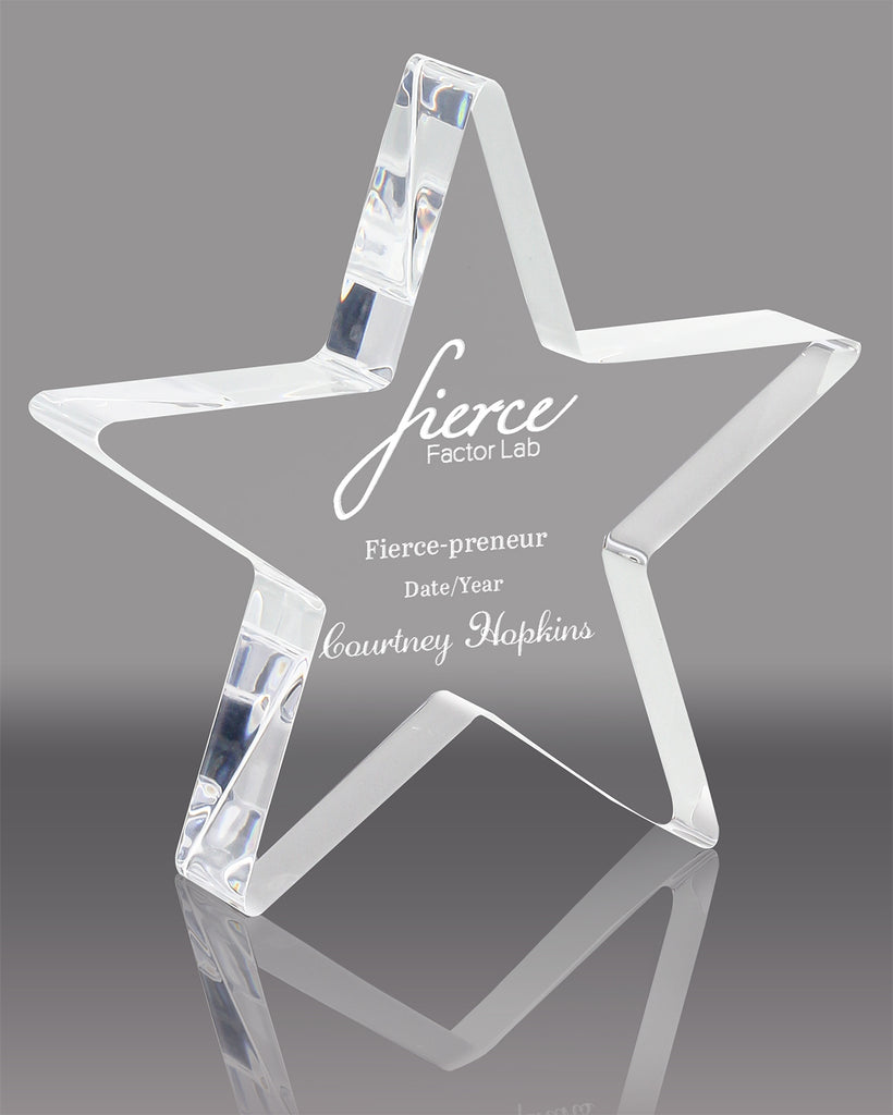 Clear Free Standing Acrylic Stars - 5 inch [ASTR5-Q]
