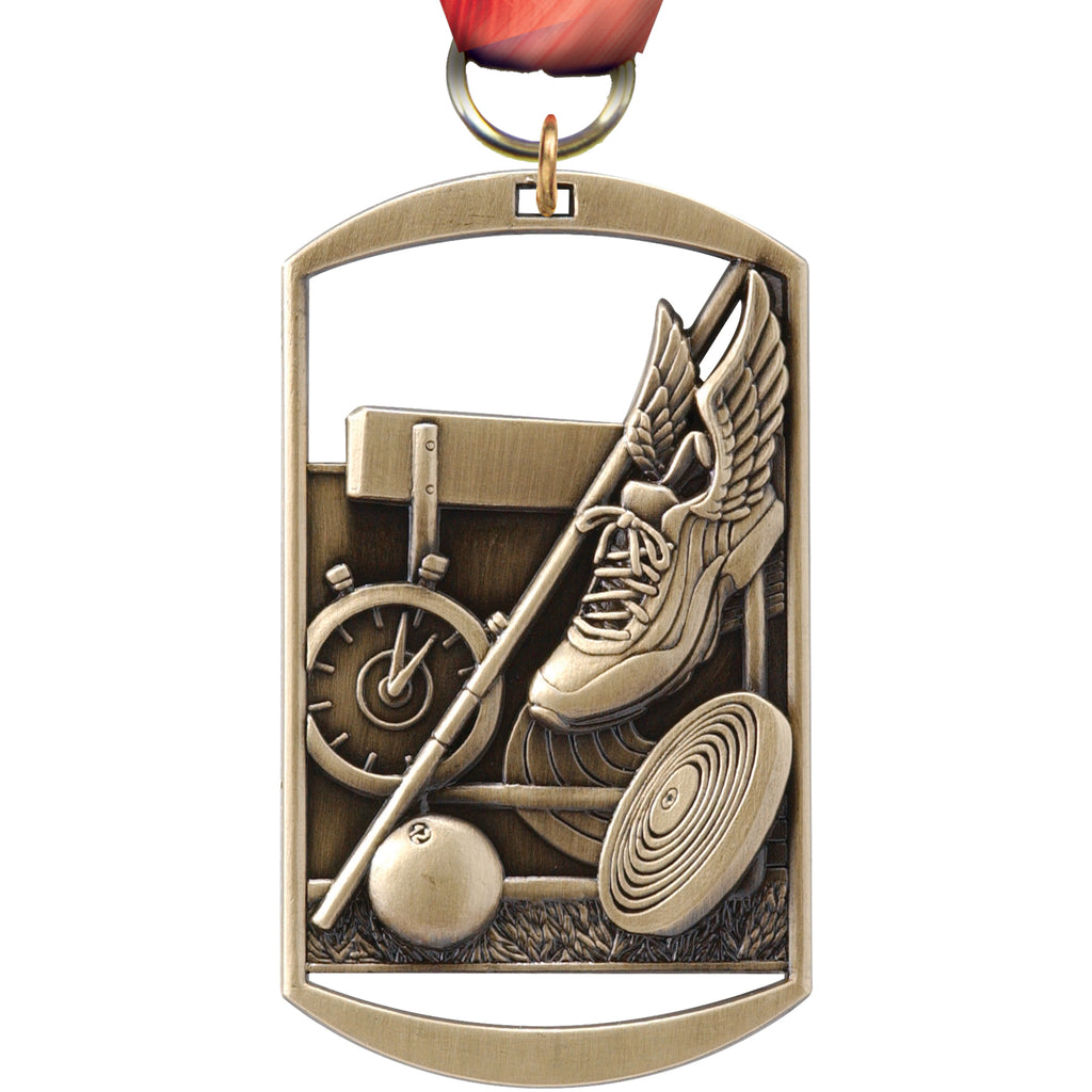 2.75" Track Dog Tag Medal [M275DT-TK]