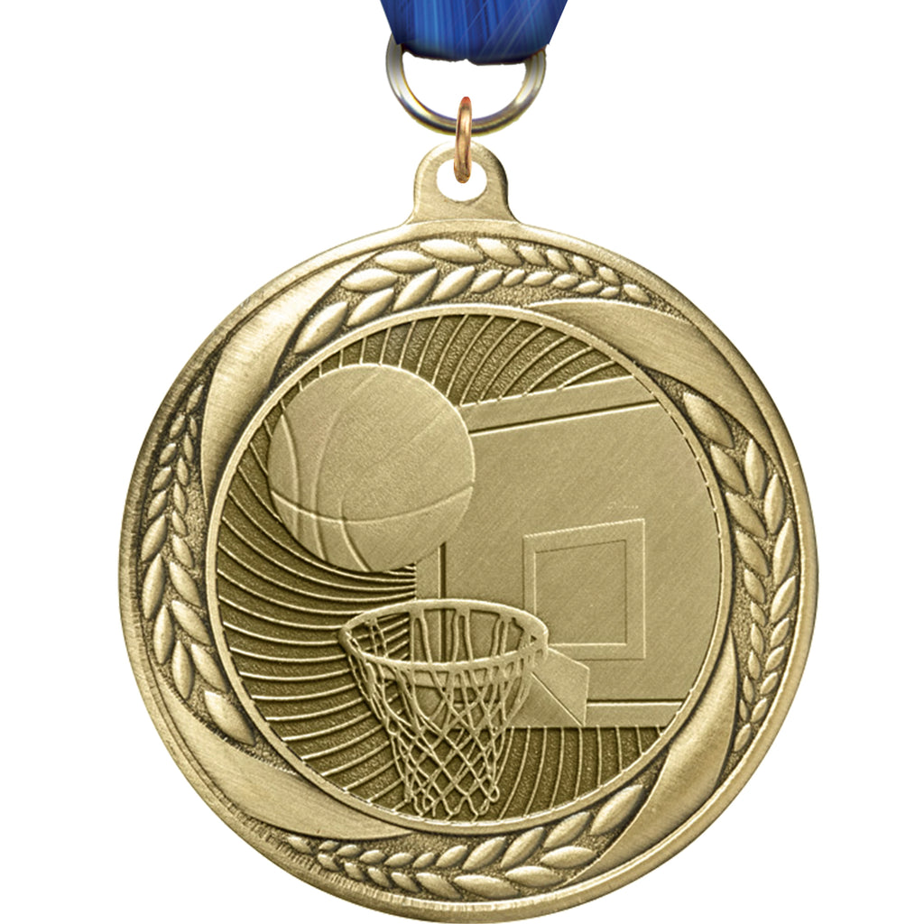 2.25" Basketball Laurel Wreath Medal [MM2S-03]