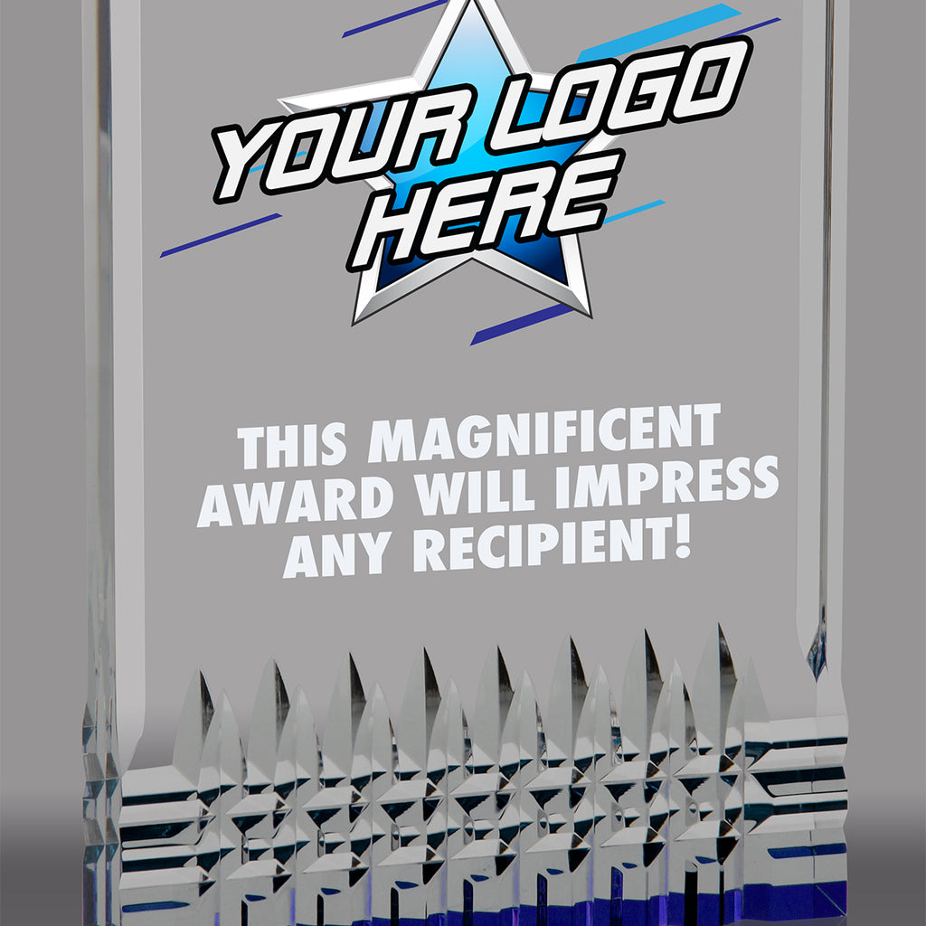Custom Reflective Base Acrylic Awards (Blue)