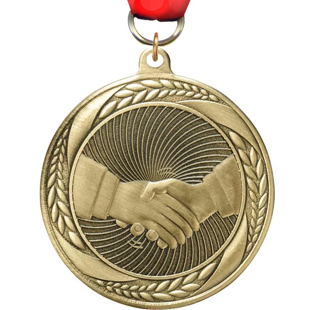 2.25" Handshake Laurel Wreath Medal [MM2S-32]