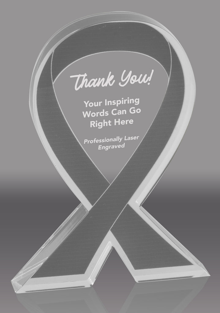 Gray Awareness Ribbon Acrylic Award - 5 inch [ATRIB-GRY-5-Q]