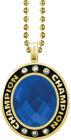 Blue Gem Gold Champion Charm [CSOV-CHMP-STN-BLU-G]