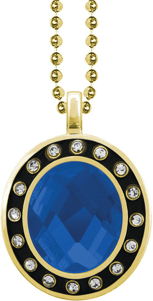 Blue Gem Gold Charm [CSOV-16STN-STN-BLUE-G]