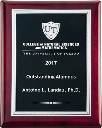 Rosewood Piano-finish Plaque with Silver Florentine Border [TD505P-912]