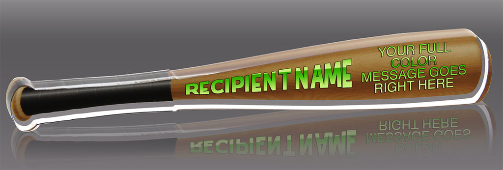 Baseball Bat Acrylic Awards - Color