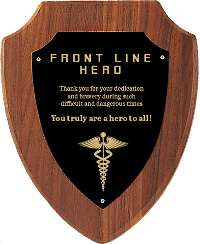 American Walnut Shield Plaque - 6 x 7.5 inch [TDP810-1]