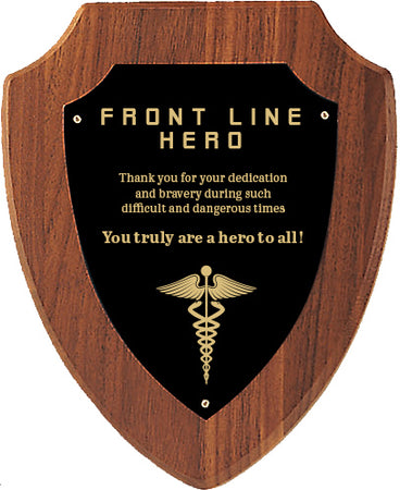 American Walnut Shield Plaque - 6 x 7.5 inch [TDP810-1]