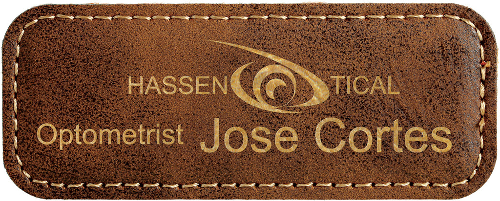Leatherette Rectangle Badge - Rustic [BJRCTS-10]
