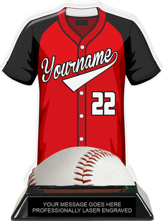 Baseball Jersey Colorix-T Acrylic Trophy- Red [TACR7-JSY-BS-RED-Q]