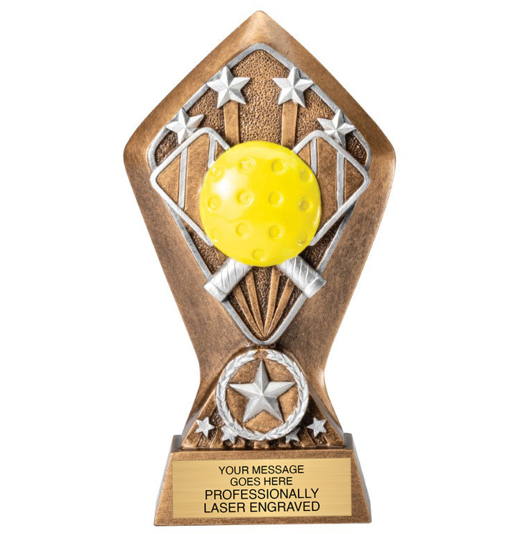 Radiant Diamond Star Resin Sculpture Trophy - 6.5" Pickleball [RM25D-PKLBL]